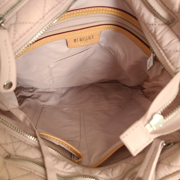 MZ Wallace Crosby Quilted Hobo Shoulder Bag Nylon Pink - Picture 11 of 11